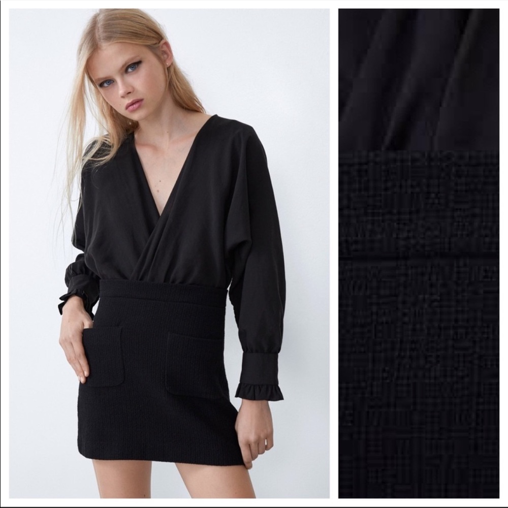 ZARA black tweed dress